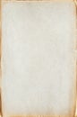 Sheet of old blank yellowed paper with crumpled edges - paper texture Royalty Free Stock Photo