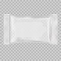 Vector realistic 3D package with flap on transparent background. plastic or polypropylene package. ready template wet wipes for yo Royalty Free Stock Photo