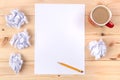 Sheet of paper on a desk Royalty Free Stock Photo