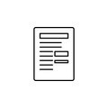 sheet of paper with records icon. Element of simple icon for websites, web design, mobile app, info graphics. Thin line icon for w Royalty Free Stock Photo