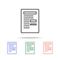 sheet of paper with records icon. Elements of simple web icon in multi color. Premium quality graphic design icon. Simple icon for Royalty Free Stock Photo