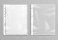 Sheet plastic protector, clear folder file. Punched pocket sheet mockup empty a4 Royalty Free Stock Photo