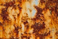 sheet of rusty metal with cracked and flaky paint Royalty Free Stock Photo