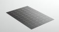 A sheet of small, adhesive black rubber pads arranged in a grid pattern on a white Royalty Free Stock Photo
