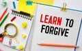 sheet with text Message Learn to Forgive