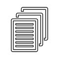 Sheet, text outline icon. Line art vector