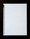 Sheet of white lined paper