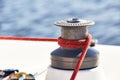 Sheet on the winch a yacht Royalty Free Stock Photo