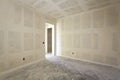 Sheetrock of a New Interior Room Royalty Free Stock Photo