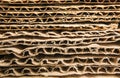 Sheets of brown corrugated cardboard as background Royalty Free Stock Photo