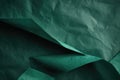 Sheets of dark green hunter wrinkled paper, abstract background. Generative AI