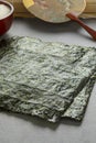 Sheets of dried green nori Royalty Free Stock Photo