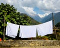 Sheets drying in the sun