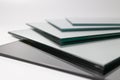 Sheets of Factory manufacturing tempered clear float glass panels cut to size