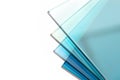 Sheets of glass from a factory manufacturing tempered clear float glass panels cut to size Royalty Free Stock Photo