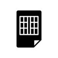 Black solid icon for Sheets, document and note Royalty Free Stock Photo