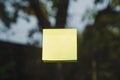 Sheets of note papers, stick notes paper, post it on mirror window Royalty Free Stock Photo