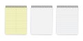 Sheets of notebook, notepad with lines and blank. Vector sketchbook template. Royalty Free Stock Photo