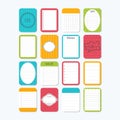 Sheets of paper. Collection of various note papers. Template notepad. Cute design elements