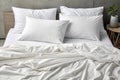 Sheets of unmade bed. White cotton sheets of an unmade bed Royalty Free Stock Photo
