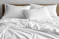 Sheets of unmade bed. White cotton sheets of an unmade bed Royalty Free Stock Photo