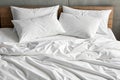 Sheets of unmade bed. White cotton sheets of an unmade bed Royalty Free Stock Photo