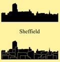 Sheffield, England city silhouette