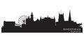 Sheffield, England city skyline. Detailed vector silhouette