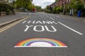 Thank You NHS Rainbow Painted in the Road