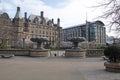 Sheffield town hall, city center empty in wake of virus Royalty Free Stock Photo