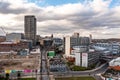 Aerial view of Sheffield city centre skyline Royalty Free Stock Photo