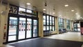 Meadowhall Interchange bus and coach shelter terminal interior in morning