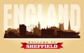 Sheffield United Kingdom city skyline vector silhouette