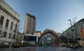 The Sheffield Winter gardens exterior from the city centre of Sheffield, South Yorkshire