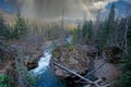 Shegunia Creek - Waterfall - Rainbow - Kispiox Valley Royalty Free Stock Photo