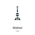 Shehnai vector icon on white background. Flat vector shehnai icon symbol sign from modern india collection for mobile concept and Royalty Free Stock Photo