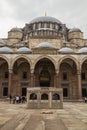 Shehzade Camii Mosque. Courtyard with a fountain of the Shehzade Camii Mosque. Landmarks of Turkey. Turkey. Istanbul Royalty Free Stock Photo