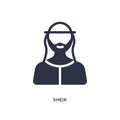 sheik icon on white background. Simple element illustration from desert concept