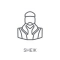 Sheik linear icon. Modern outline Sheik logo concept on white ba