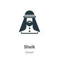 Sheik vector icon on white background. Flat vector sheik icon symbol sign from modern desert collection for mobile concept and web Royalty Free Stock Photo