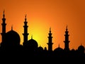 Sheikh mosque sunset United Arab Emirates uae postcard background Muslim Islamic vector illustration Saudi Arabia congratulations