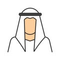Sheikh silhouette linear color icon