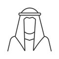Sheikh silhouette linear icon