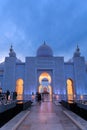 The Sheikh Zayad Grand Mosque entrance during blue hour, Abu Dhabi Royalty Free Stock Photo