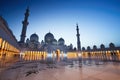 Sheikh Zayed Grand Mosque in Abu Dhabi at Dusk Royalty Free Stock Photo