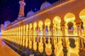 Sheikh Zayed Grand Mosque in Abu Dhabi, UAE at night Royalty Free Stock Photo