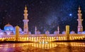 Sheikh Zayed Grand Mosque in Abu Dhabi, UAE at night Royalty Free Stock Photo