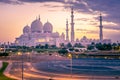 Sheikh zayed grand mosque in abu dhabi, united arab emirates. one of the beautiful and famous mosque - middle east Royalty Free Stock Photo