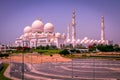 Sheikh zayed grand mosque in abu dhabi, united arab emirates. one of the beautiful and famous mosque - middle east Royalty Free Stock Photo