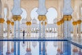 Sheikh Zayed Grand Mosque, Dubai, UAE, Women and swimming pool.